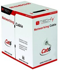 Techly UTP Cat6 puistekaabel 4x2 tahke vask 305m hall hind ja info | Kaablid ja juhtmed | kaup24.ee