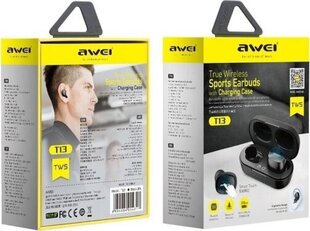 AWEI Stereo Bluetooth kõrvaklapid 5.0 T13 TWS + dokkimisjaam must hind ja info | Kõrvaklapid | kaup24.ee