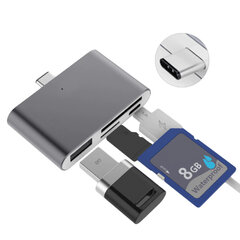 USB-C jagaja 4in1 – Hall hind ja info | USB jagajad, adapterid | kaup24.ee