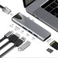 USB-C jagaja Multi-port 4K + SD-lugeja + RJ45 HUB (7in1) цена и информация | USB jagajad, adapterid | kaup24.ee