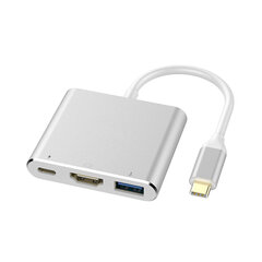 3 в 1 Адаптер USB-C Digital AV Multiport — Серебряный цена и информация | Адаптеры и USB-hub | kaup24.ee