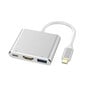 Adapter 3in1 USB-C 4K HDMI Multiport – Hõbe hind ja info | USB jagajad, adapterid | kaup24.ee