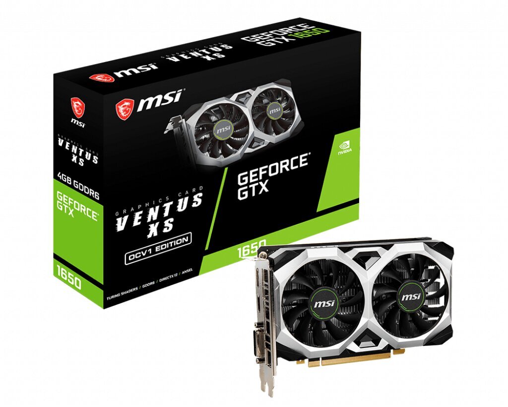 MSI GeForce GTX 1650 D6 VENTUS XS OCV1 NVIDIA 4 GB GDDR6 hind ja info | Videokaardid (GPU) | kaup24.ee
