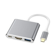 3 в 1 Адаптер USB-C Digital AV Multiport — Серый цена и информация | Адаптер Aten Video Splitter 2 port 450MHz | kaup24.ee