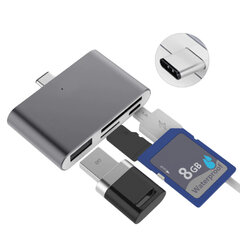 USB-C jagaja 4in1 – Roosa цена и информация | Адаптеры и USB-hub | kaup24.ee