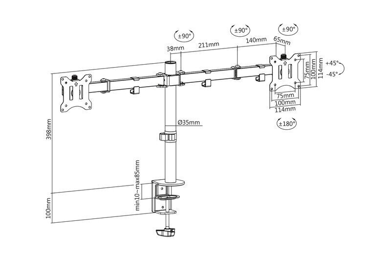 Digitus Blanc Panel DA-90400 hind ja info | Teleri seinakinnitused ja hoidjad | kaup24.ee