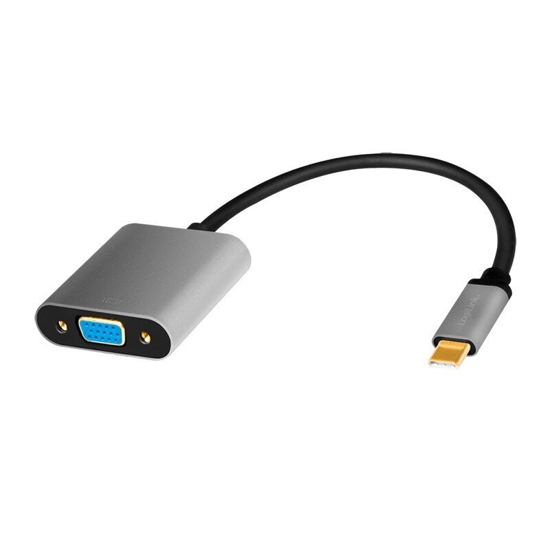 USB-C to VGA adapter, 1080p, alu, 0.15m hind ja info | USB jagajad, adapterid | kaup24.ee