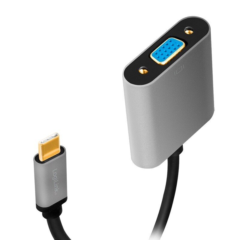 USB-C to VGA adapter, 1080p, alu, 0.15m hind ja info | USB jagajad, adapterid | kaup24.ee