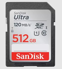 Secure Digital Ultra 512GB 120MB/s A1/Class 10/UHS-I цена и информация | Карты памяти | kaup24.ee