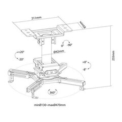 PROJECTOR ACC CEILING MOUNT/CL25-530BL1 NEOMOUNTS hind ja info | Projektori tarvikud | kaup24.ee