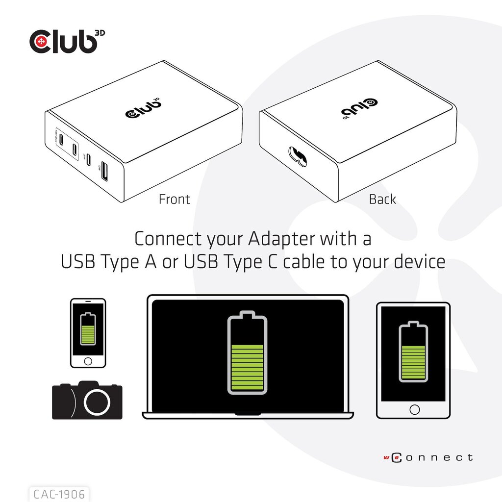 CLUB3D CAC-1906 132 W hind ja info | USB jagajad, adapterid | kaup24.ee