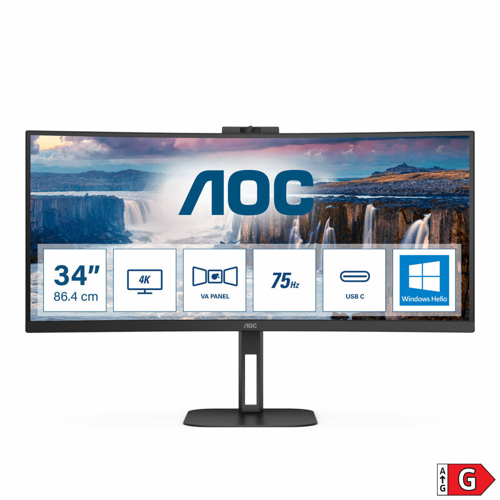 AOC CU34V5CW/BK цена и информация | Monitorid | kaup24.ee