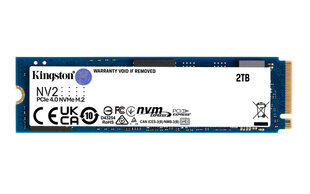 Жесткий диск SSD|KINGSTON|NV2|2TB|M.2|PCIE|NVMe|Write speed 2800 MBytes/sec|Read speed 3500 MBytes/sec|2.2 мм|TBW 640 TB|MTBF 1500000 hours|SNV2S/2000G цена и информация | Внутренние жёсткие диски (HDD, SSD, Hybrid) | kaup24.ee