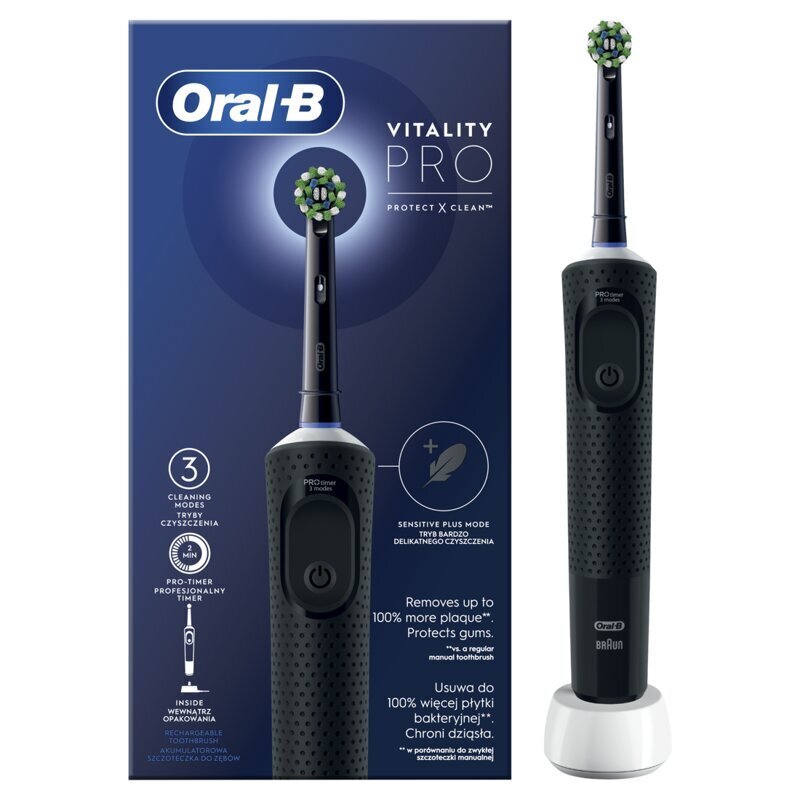 Oral-B D103.413.3 Vitality Pro Black hind ja info | Elektrilised hambaharjad | kaup24.ee