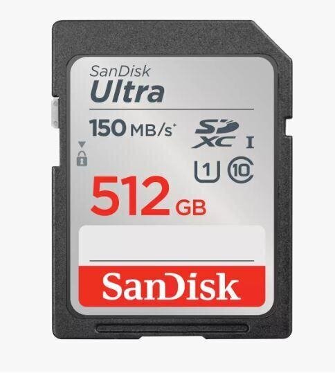 MEMORY SDXC 512GB UHS-I/SDSDUNC-512G-GN6IN SANDISK цена и информация | Mobiiltelefonide mälukaardid | kaup24.ee