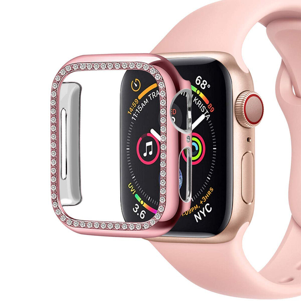 Diamond Apple Watch Ümbris – Roosa Kuld 42mm hind ja info | Nutikellade ja nutivõrude tarvikud | kaup24.ee