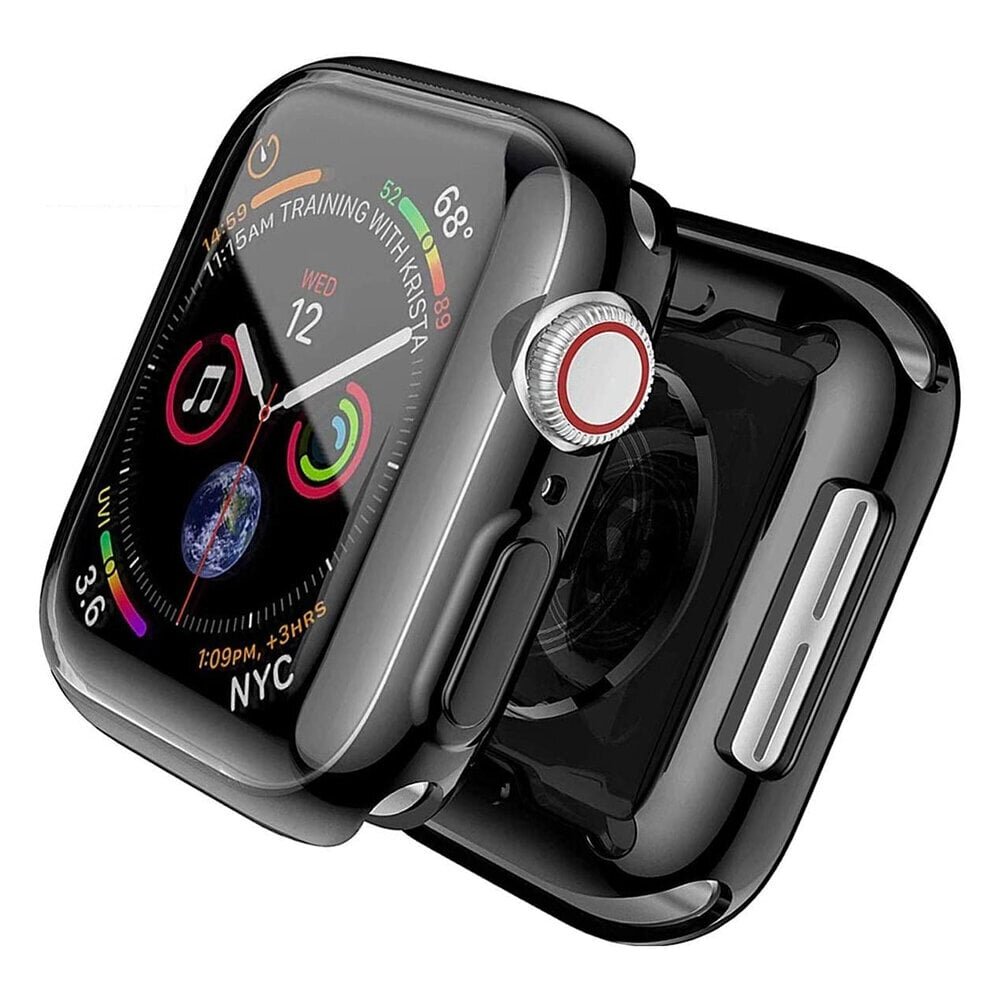 Apple Watch silikoonümbris – Must 42mm цена и информация | Nutikellade ja nutivõrude tarvikud | kaup24.ee