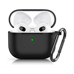 Защитный чехол с крючком для AirPods 3 — Чёрный цена и информация | Наушники | kaup24.ee