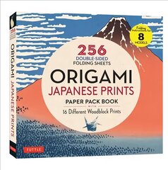 Origami Japanese Prints Paper Pack Book: 256 Double-Sided Folding Sheets with 16 Different Japanese Woodblock Prints with solid colors on the back (Includes Instructions for 8 Models) hind ja info | Tervislik eluviis ja toitumine | kaup24.ee