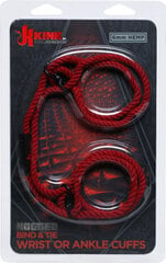 Kink By Docjohnson Kink Hogtied Bind & Tie 6mm Hemp Wrist or Ankle Cuffs Red hind ja info | BDSM ja fetish | kaup24.ee