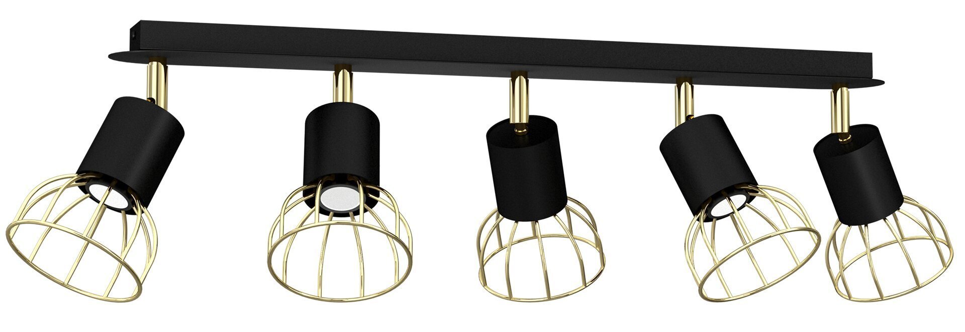 Milagro Ceiling lamp DANTE Black / Gold 5x mini GU10 hind ja info | Laelambid | kaup24.ee