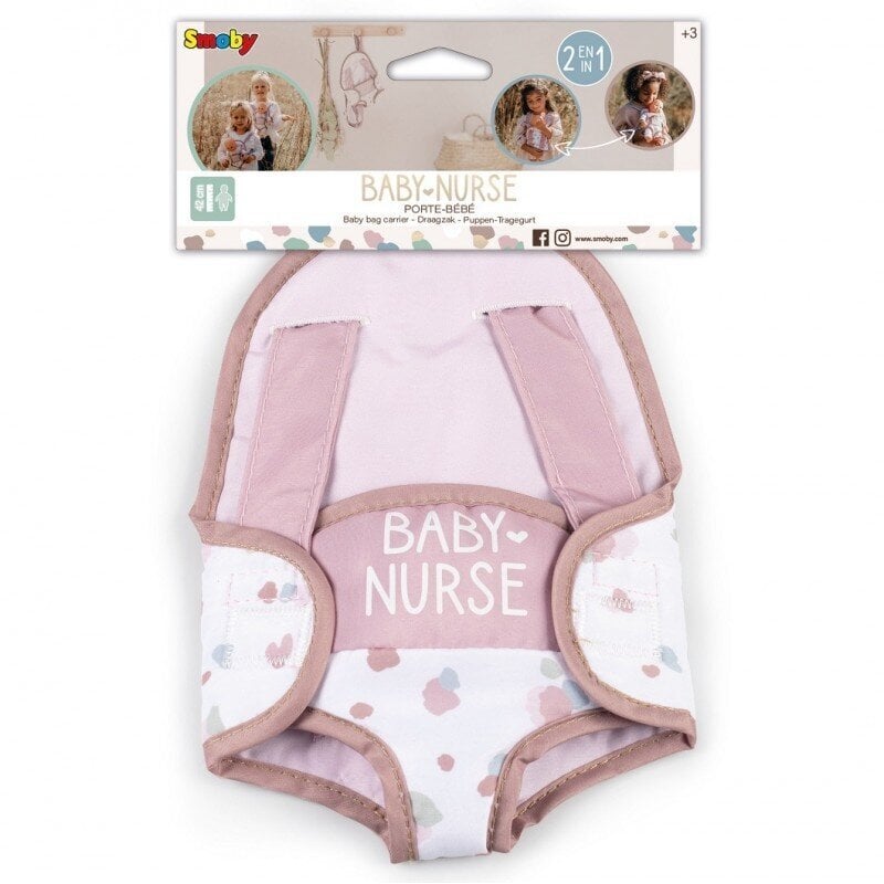 SMOBY Baby Nurse Kandekott 2-in-1 nuku jaoks цена и информация | Tüdrukute mänguasjad | kaup24.ee