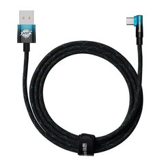 Baseus Elbow USB to USB-C 100W 2m angled cable (black-blue) hind ja info | Mobiiltelefonide kaablid | kaup24.ee