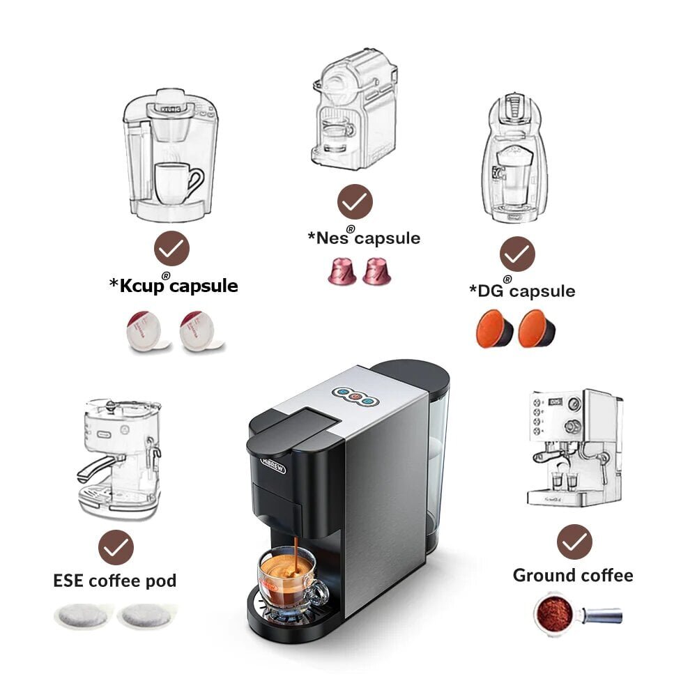 HiBrew H3A 4-in-1 hind ja info | Kohvimasinad | kaup24.ee