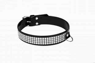 Whips Women's collar with crystalls 3 cm black цена и информация | БДСМ и фетиш | kaup24.ee