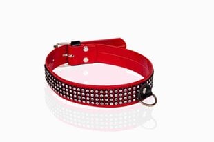 Whips Women's collar with crystalls 3 cm red цена и информация | БДСМ и фетиш | kaup24.ee