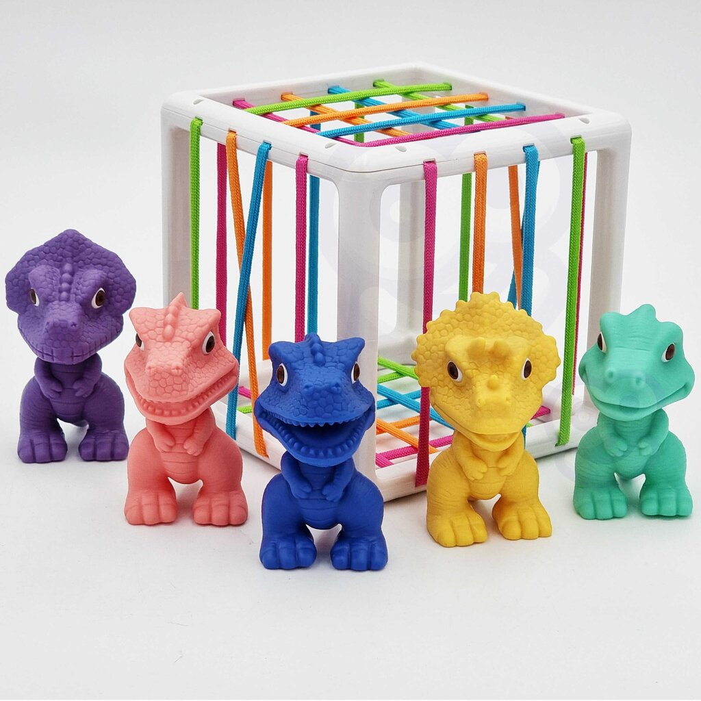 Woopie Flexible Sensory Cube Sorter for Children Colorful Dinosaurs 6 pcs. hind ja info | Arendavad mänguasjad | kaup24.ee