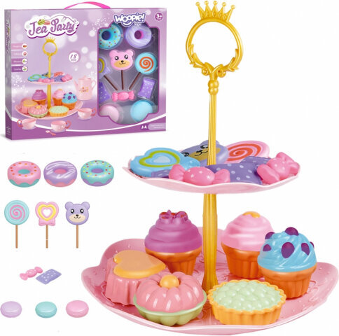 Woopie Confectionery Tea set with cupcakes 14 pcs. цена и информация | Tüdrukute mänguasjad | kaup24.ee