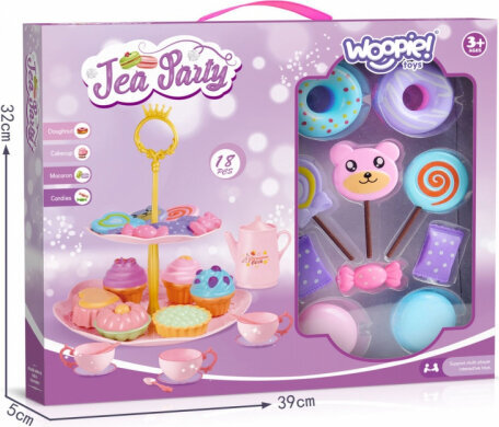 Woopie Confectionery Tea set with cupcakes 14 pcs. цена и информация | Tüdrukute mänguasjad | kaup24.ee