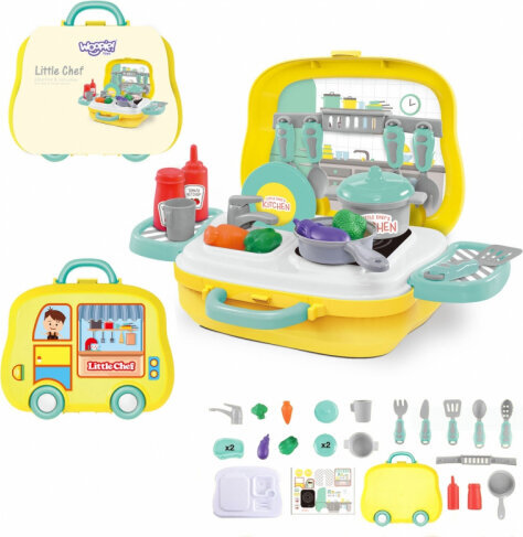 Woopie Portable Set of a Little Cook 2in1 Kitchen in a Suitcase 18 akc hind ja info | Imikute mänguasjad | kaup24.ee