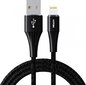 Vipfan A01 USB to Lightning cable, 3A, 1.2m, braided (black). цена и информация | Kaablid ja juhtmed | kaup24.ee