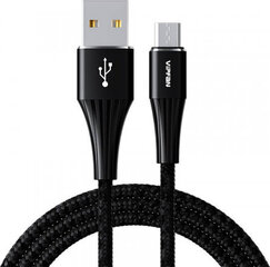 Vipfan A01 USB to Micro USB cable, 3A, 1.2m, braided (black) цена и информация | Кабели и провода | kaup24.ee