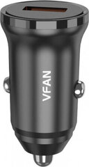 Vipfan C02 car charger, USB, 18W, Quick Charge 3.0 (black) hind ja info | Mobiiltelefonide laadijad | kaup24.ee