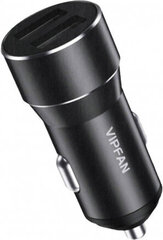 Vipfan C10 car charger, 2x USB, 2.4A (black) hind ja info | Mobiiltelefonide laadijad | kaup24.ee