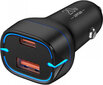 Vipfan C11 car charger, USB + USB-C, PD 20W + QC 3.0, LED (black) hind ja info | Mobiiltelefonide laadijad | kaup24.ee