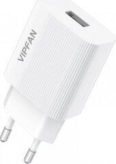 Vipfan E01 mains charger, 1x USB, 2.4A + Micro USB cable (white) hind ja info | Mobiiltelefonide laadijad | kaup24.ee