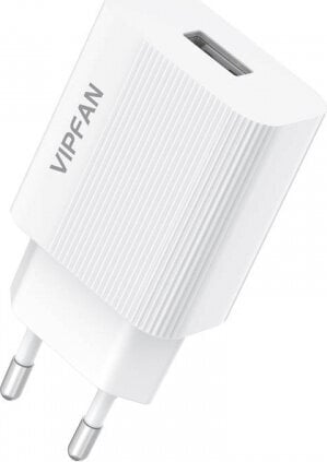 Vipfan E01 mains charger, 1x USB, 2.4A + Micro USB cable (white) цена и информация | Mobiiltelefonide laadijad | kaup24.ee