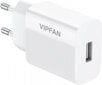 Vipfan E01 mains charger, 1x USB, 2.4A + Micro USB cable (white) цена и информация | Mobiiltelefonide laadijad | kaup24.ee