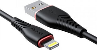 Vipfan USB to Lightning cable Anti-Break X01, 3A, 1m (black) цена и информация | Кабели и провода | kaup24.ee