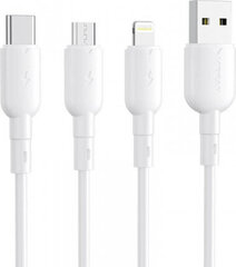 Vipfan USB to Lightning cable Colorful X11, 3A, 1m (white) цена и информация | Кабели и провода | kaup24.ee