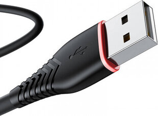 Vipfan USB to Micro USB cable Anti-Break X01, 3A, 1m (black) hind ja info | Kaablid ja juhtmed | kaup24.ee