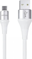 Vipfan USB to Micro USB cable Colorful X09, 3A, 1.2m (white) цена и информация | Кабели и провода | kaup24.ee