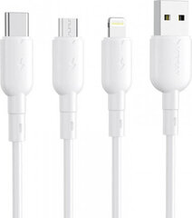 Vipfan USB to Micro USB cable Colorful X11, 3A, 1m (white) цена и информация | Кабели и провода | kaup24.ee