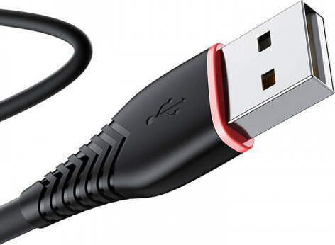 Vipfan USB to USB-C cable Anti-Break X01, 3A, 1m (black) цена и информация | Kaablid ja juhtmed | kaup24.ee