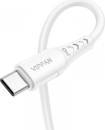 Vipfan USB-C–USB-C kaabel P05, 60 W, PD, 1 m valge цена и информация | Kaablid ja juhtmed | kaup24.ee