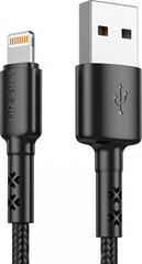 Vipfan USB to Lightning cable X02, 3A, 1.2m (black) hind ja info | Kaablid ja juhtmed | kaup24.ee